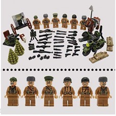 funtoys24 Mini World War II Series Army Figures Brothers Team Marine Corps with Battlefield Weapons Accessories 100% Compatible Building Blocks Toys Set B07D6C8XGP